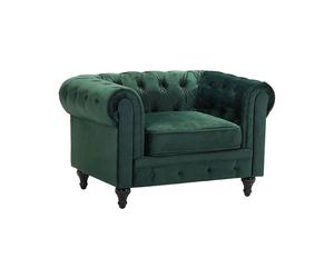Armchair CHESTERFIELD Velvet Emerald Green