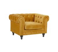 Beliani Armchair Chesterfield Velvet Gold