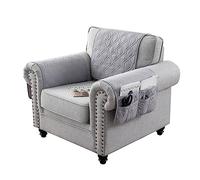 Armchair Cover for Arms Sofa Arm Covers Armrest Slipcover Headrest Covers for Recliner Chair Armrest Cover for Nonslip Quilted Furniture Protector Couch Sofa (Light Gray,1 Seat | 3 Piece Set)