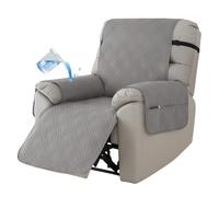 Armchair Covers,Recliner Sofa Covers,Recliner Chair Cover with 6 Side Pockets,1 Seat Waterproof Sofa Cover with Elastic Straps,Settee Covers Slipcover for Kids,Pet dog,Furniture Protector (Dark Grey)