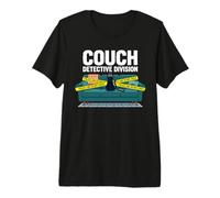 Armchair Detective Black Cat True Crime Fan Couch Sleuth Premium T-Shirt