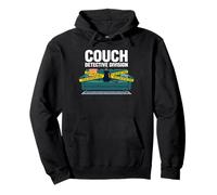 Armchair Detective Black Cat True Crime Fan Couch Sleuth Pullover Hoodie