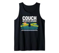 Armchair Detective Black Cat True Crime Fan Couch Sleuth Tank Top