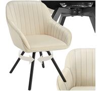 Armchair Dining Chair Accent Swivel Velvet Look Thick Padding Office Chairs