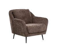 Beliani Armchair Eiby Chenille Dark Brown