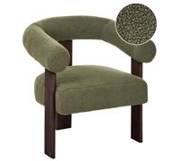 Beliani Armchair Ilbro Boucle Green/ Dark Brown
