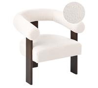 Armchair ILBRO Boucle Off-White/ Dark Brown
