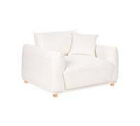 Beliani Armchair JUBEK Fabric Off-White, White