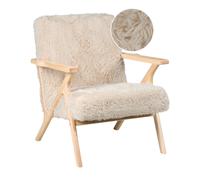 Armchair KISA Faux Fur Light Beige