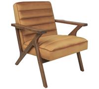 Beliani Armchair KISA Velvet Brown, Brown