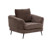 Beliani Armchair Kjaer Chenille Dark Brown