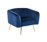Beliani Armchair Laconia Velvet Dark Blue