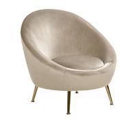 Beliani Armchair Langa Velvet Taupe
