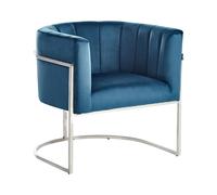 Beliani Armchair Larvik Velvet Blue