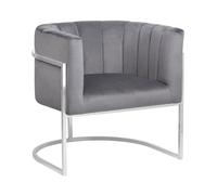 Beliani Armchair Larvik Velvet Grey