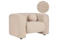 Beliani Minimalist Armchair Leiren Boucle Beige