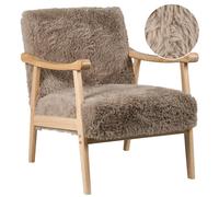 Armchair LEKNES Faux Fur Taupe