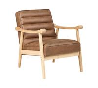 Armchair LEKNES Faux Leather Brown