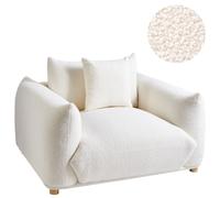 Beliani Armchair LUVOS Boucle Off-White, White