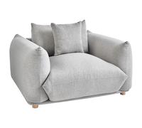 Beliani Armchair LUVOS Fabric Light Grey, Grey