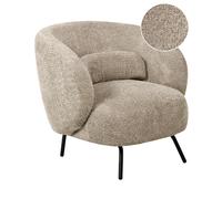 Beliani Minimalist Armchair Makela Boucle Taupe