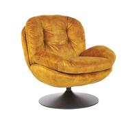Armchair NOLVIK Swivel Velvet Mustard