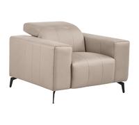 Beliani Armchair OMMEL Faux Leather Taupe, Brown