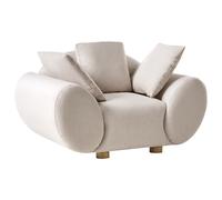 Armchair RINGEL with Cushions Fabric Light Beige