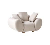 Armchair RINGEL with Cushions Fabric Light Beige