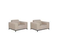 Beliani Set Of 2 Armchairs Rovigo Fabric Beige