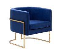 Beliani Armchair Sirkka Velvet Dark Blue