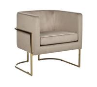 Beliani Armchair Sirkka Velvet Taupe