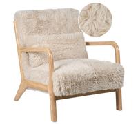 Armchair SKOVDE Faux Fur Light Beige