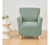 Armchair Slipcovers, Stretch Jacquard Sofa Cover Small Soft Spandex Chair Slipcovers with Arms Furniture Protector With Elastic Bottom For Living Room Banquet (Green)