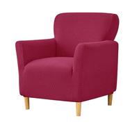Armchair Slipcovers, Stretch Jacquard Sofa Cover Small Soft Spandex Chair Slipcovers with Arms Furniture Protector With Elastic Bottom For Living Room Banquet (Wine Red)