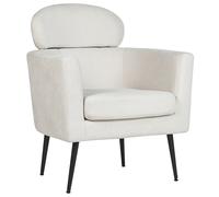 Beliani Fabric Armchair Off-White SOBY, White