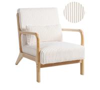 Beliani Armchair Sorsele Corduroy White