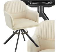 Armchair Swivel Chair Furniture Velvet Fabric Home Dining Room High Back Padded