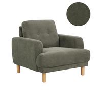 Beliani Armchair TUVE Corduroy Dark Green, Green