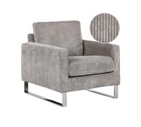 Beliani Armchair Vind Corduroy Light Grey