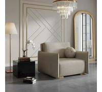 Armchair Viva Glov I With Sleep Function Storage Chipboard Foam Sinuous Spring Wooden Frame 104X98X85Cm Beige