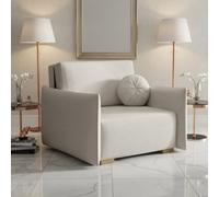 Armchair Viva Glov I With Sleep Function Storage Chipboard Foam Sinuous Spring Wooden Frame 104X98X85Cm Cream