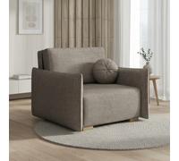 Armchair Viva Glov I With Sleep Function Storage Chipboard Foam Sinuous Spring Wooden Frame 104X98X85Cm Cappuccino