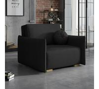Armchair Viva Glov I With Sleep Function Storage Chipboard Foam Sinuous Spring Wooden Frame 104X98X85Cm Black