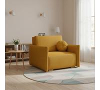 Armchair Viva Glov I With Sleep Function Storage Chipboard Foam Sinuous Spring Wooden Frame 104X98X85Cm Mustard