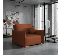 Armchair Viva Glov I With Sleep Function Storage Chipboard Foam Sinuous Spring Wooden Frame 104X98X85Cm Orange