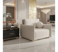 Armchair Viva Glov I With Sleep Function Storage Chipboard Foam Sinuous Spring Wooden Frame 104X98X85Cm White