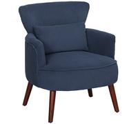Homcom Armchair With Padded Seat And Backrest For Living Room, Blue Blue