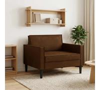 Armchair XL Spacious Seating 105 x 84 x 91 cm Brown Faux Suede Leather