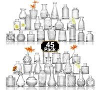 Arme Bud Vase Set of 45, Clear Bud Vases in Bulk, Mini Glass Vases for Flower, Small Flower Vases for Centerpieces, Vases for Decor, Home Wedding Table Décor